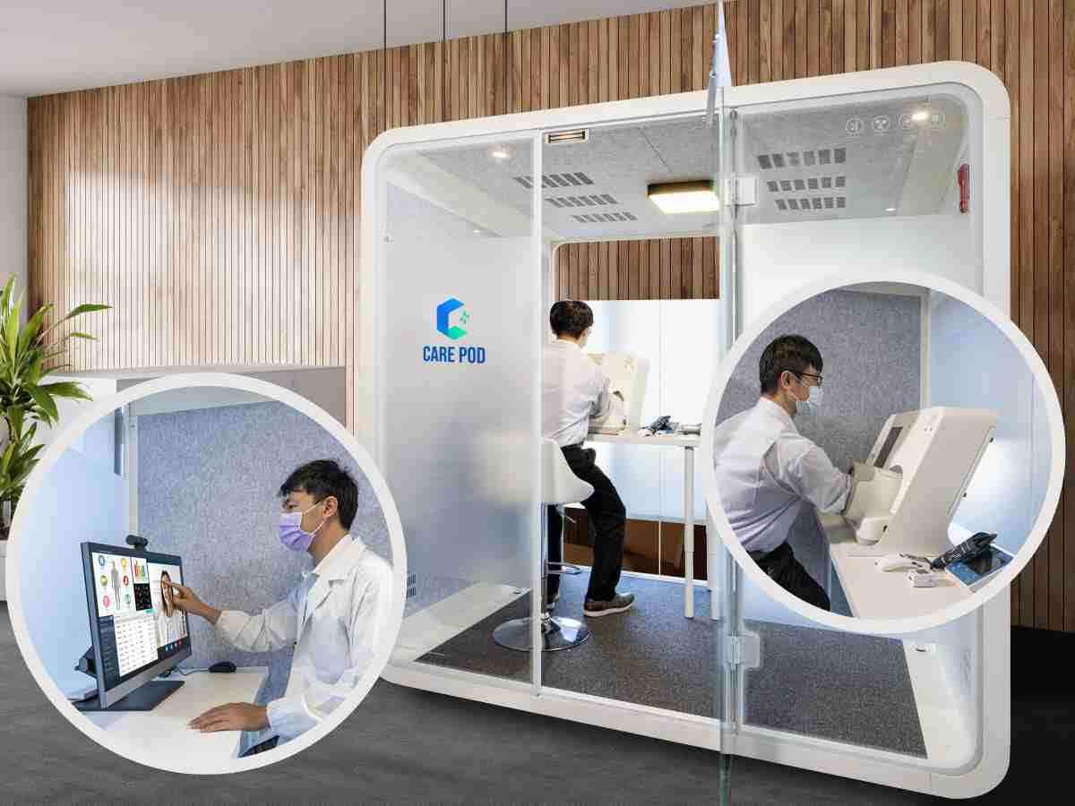 达擎于医疗科技展中展出＂远距诊疗舱＂，，，以因应医疗数字化及社会高龄化趋势下、、复诊及慢性病患等族群对于远距看诊需求逐渐升高所推出的创新整合方案。。。多功能合一、、高隐私性的远距诊疗舱可根据病患端与医师端的不同需求，，提供弹性化及客制化功能，，，节省医生和病患的精力及时间